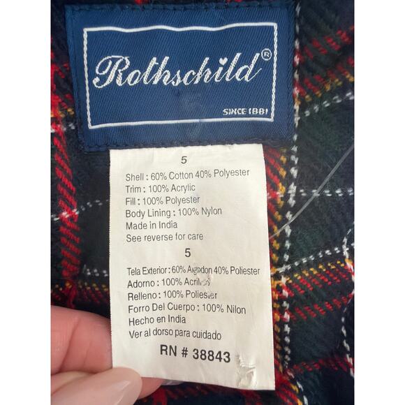 Rothschild toddlers girls pea coat jacket hoodie lined navy blur buttons sz5 - Picture 6 of 16